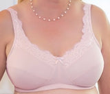 Mastectomy Bra 'Lace Front' Pink