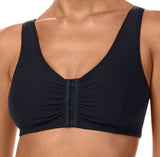 Mastectomy Bra 'Fleur Front Close Cotton Leisure' Black