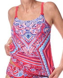 Mastectomy Swim Top 'Barbados' Hot Pink/Multi