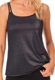 *FINAL SALE* Mastectomy Top 'Sparkling Tank' Black