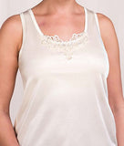 Mastectomy Post-Surgery Camisole 'Jennifer' in Ivory with soft puffs