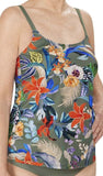 Mastectomy Swim Top 'Krabi Tankini Top' Olive/Multi