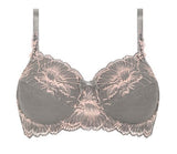 *SALE* Mastectomy Bra 'Floral Chic Wire Free Soft Cup' Grey/Rose