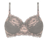 *FINAL SALE* Mastectomy Bra 'Floral Chic Wire Free Soft Cup' Grey/Rose