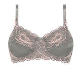 *FINAL SALE* Mastectomy Bra 'Floral Chic Underwire' Grey/Rose
