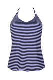 *FINAL SALE* Mastectomy Swim Top 'Infinity Pool Tankini Top' Blue/White Stripe