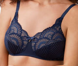 *FINAL SALE* Mastectomy Bra 'Karolina Wire Free Soft Cup' Dark Blue/Nude