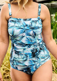 *SALE* Mastectomy Swimsuit 'Florida Keys Ruched Bandeau Tankini Set' Blue Print