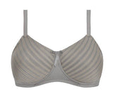 Mastectomy Bra 'Uptown Stripes Moulded Wire Free' Grey/Rose