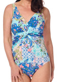Mastectomy Swimsuit 'Paxos One Piece' Blue / multi