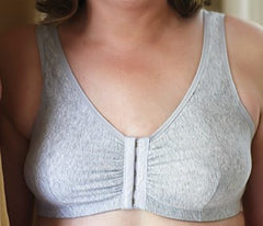 Mastectomy Bra 'Cotton Leisure Front Close' Grey