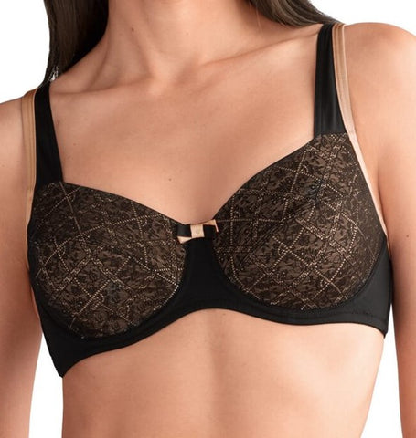 FINAL SALE* Mastectomy Bra 'Lia Underwire Soft Cup' Black/Nude