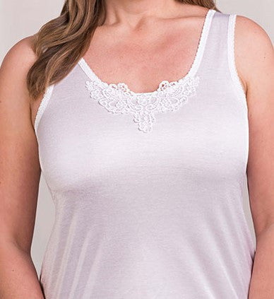 Post Surgery Camisole 'Jennifer' in Ivory with soft puffs –
