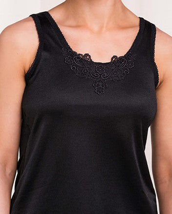 Mastectomy Post-Surgery Camisole 'Jennifer' with soft puffs in Black –