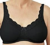 Mastectomy Bra 'Lace Front' in Black