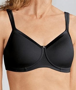 Mastectomy Bra 'Lara Satin Moulded Wire Free Cup' Black –