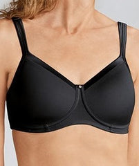 Mastectomy Bra 'Lara Satin Moulded Wire Free Cup' Black