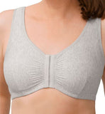 Mastectomy Bra 'Fleur Front Close Cotton Leisure' Grey/Melange