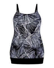 *SALE* Mastectomy Swim Top 'Florida Blouson' Black/White