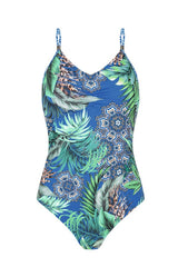 Mastectomy Swimsuit 'City Safari One Piece' Jungle Blue