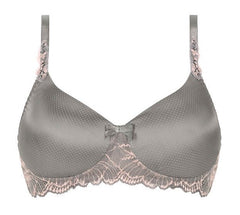 *SALE* Mastectomy Bra 'Floral Chic Moulded Wire Free' Grey/Rose