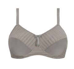 Mastectomy Bra 'Uptown Strip Wire Free Soft Cup' Grey