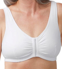 Mastectomy Bra 'Fleur Front Close Cotton Leisure' White