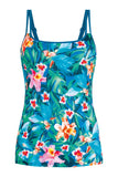 *SALE* Mastectomy Swim Top 'Mauritius Tankini Top' Teal Floral